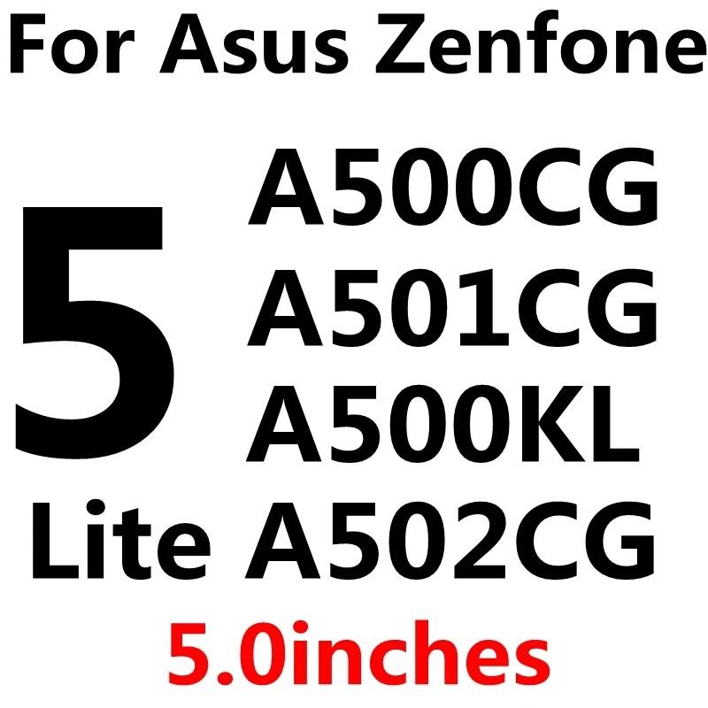 С уровнем твердости 9H 0,26 мм закаленное Стекло для Asus Zenfone 2 Laser Ze500KL Ze550KL 5 GO ZC451TG Zenfone 3 Max Zc520TL ZB452KG ZC553KL ZB500KL чехол пленка - Цвет: A501CG