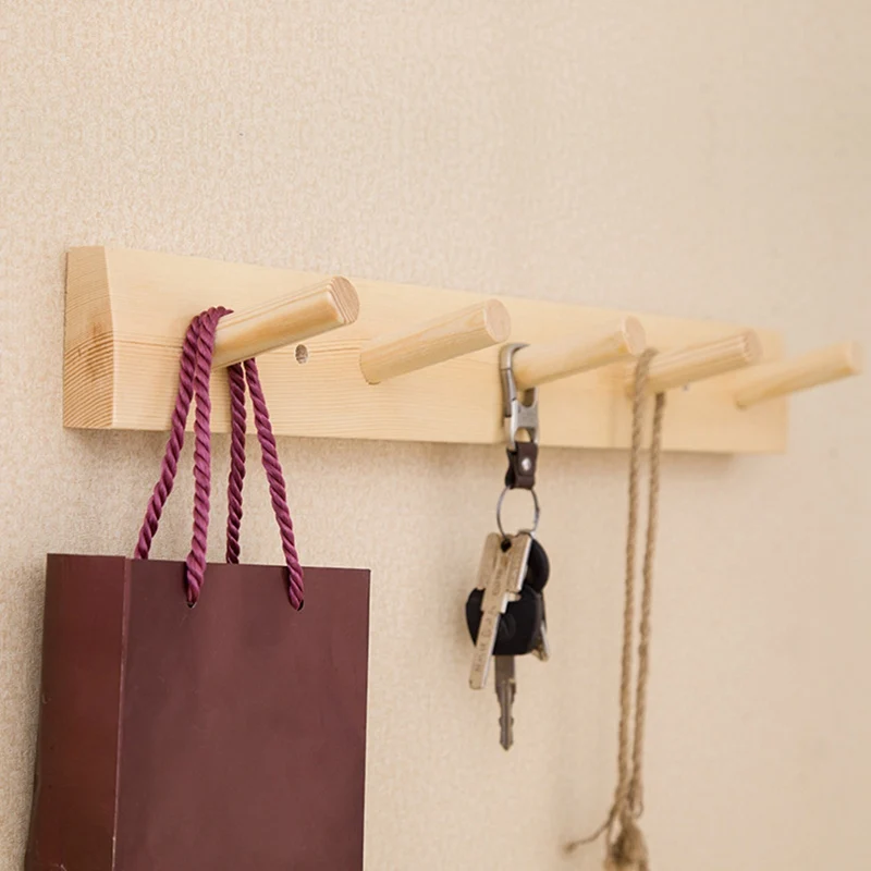 5 крючки для одежды шляпа сумка держатель деревянное пальто настенная вешалка стойка Домашний Органайзер банные полотенца стеллаж для хранения