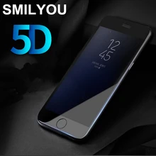 SMILYOU 5D Tempered Glass for iphone X 6 6s 7 8 glass Curved Premium Screen Protector Film for iPhone 7Plus glass 8 Plus glass