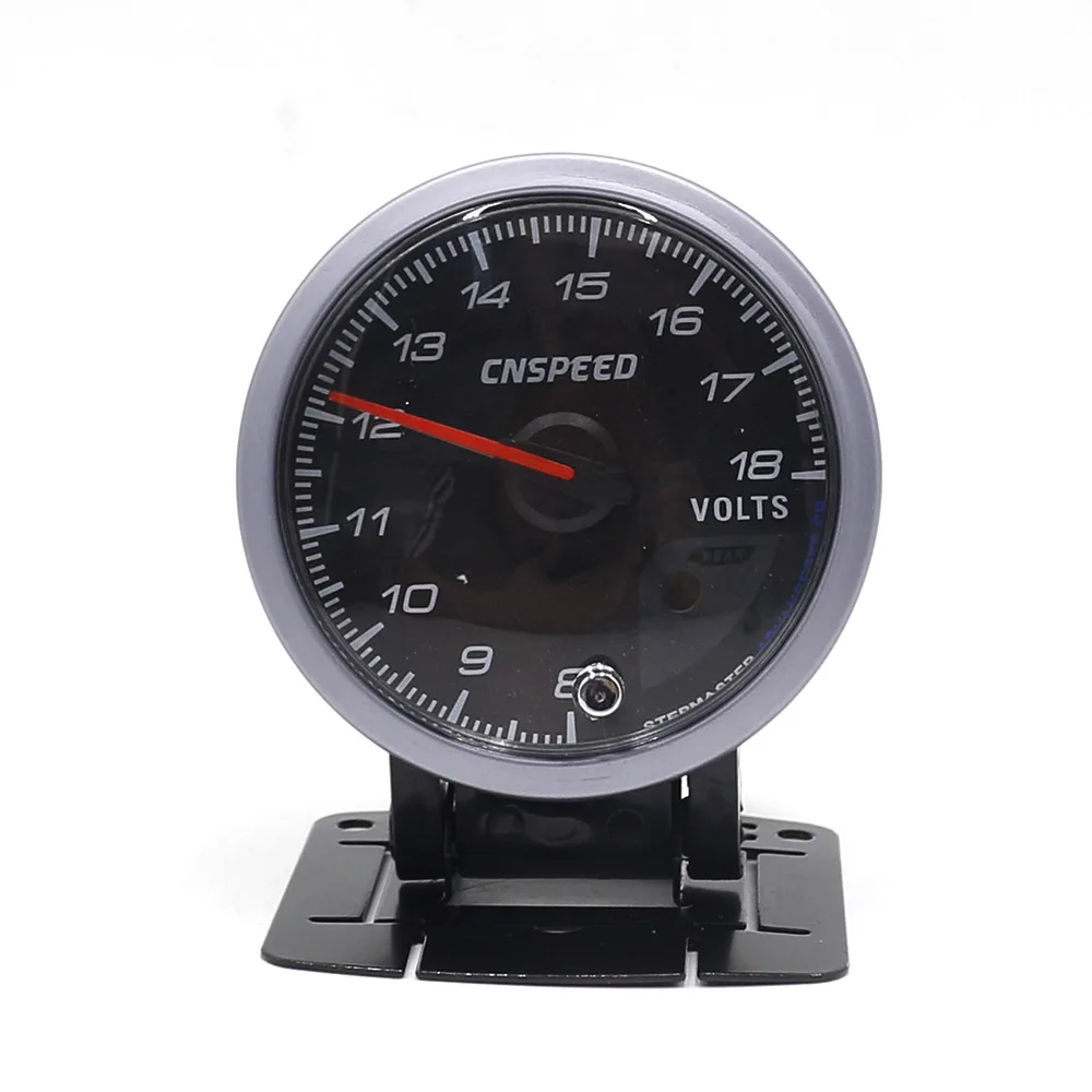 CNSPEED 60MM Black Face Car Auto Voltmeter 8-18 Volt Voltage Gauge With White& Amber Lighting Car meter/Auto Gauge