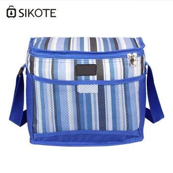 

SIKOTE 2018 New Portable Cooler Bag For Women Insulation Lunch Box Solid Tote Bag Stripe Picnic Bag Bolsa Termica Lancheira