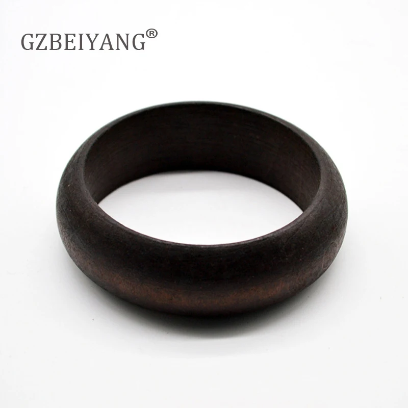

GZBEIYANG Vintage brown fashion Round DIY Natural Wooden Simple Bangles Wood Bracelet Jewelry Bangles For Women/Men Gifts