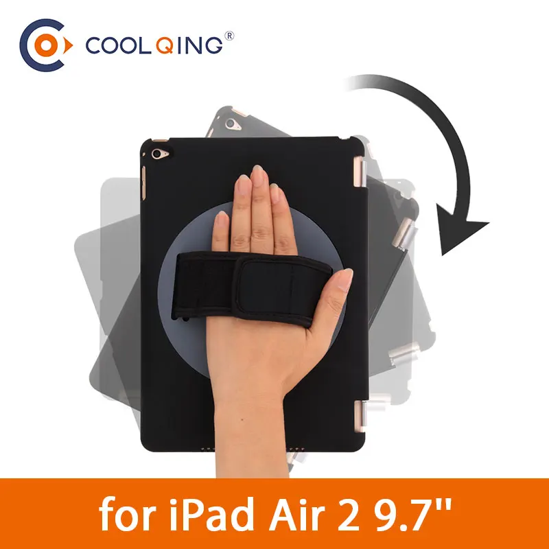 

Handle Tablets Case For iPad Air 2 9.7 Rotatable Tri-folded Protective Cover Smart Adjustable Belt Tablet Case For iPad Air Case