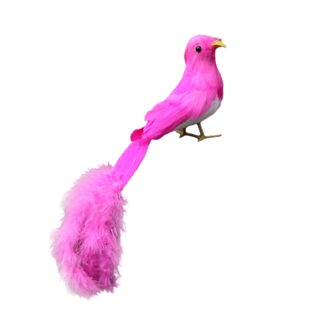 MagiDeal Handmade Colorful Artificial Feathered Bird Decorative Ornaments Table Top Shelf Display Home Decoration Craft