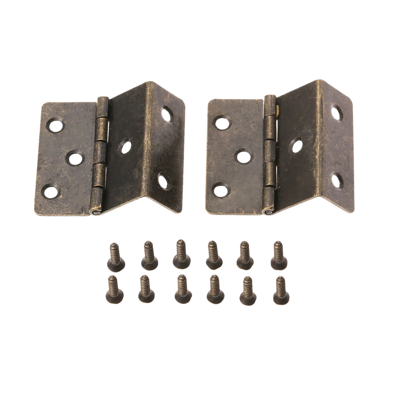 DRELD 2 piezas 44*45*22mm Triple puerta bisagras Hardware de muebles para gabinete Trunk caja de joyería caja de almacenamiento accesorios de muebles