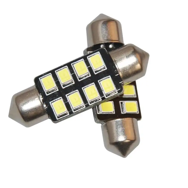 2x Car LED Light Bulbs Festoon 32mm 36mm 39mm 42mm Auto License Plate Lights Reading Lamp AC 12V Clearance Lights 6000K 3000K