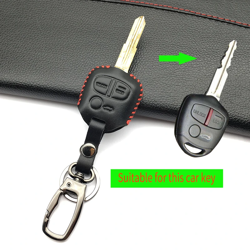 

Car Styling for Mitsubishi Outlander Pajero Lancer Ex / Mitsubishi Asx Genuine Leather Key Chain Car Cover Case Remote Control