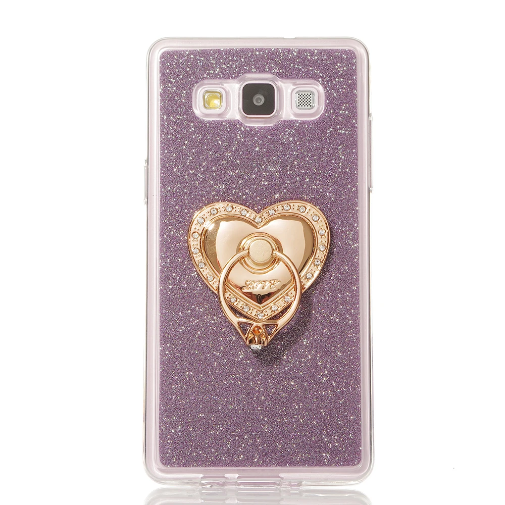

For Samsung Galaxy A8 Case Heart-shaped Pattern with 360 Rotate Ring Holder Stand Luxury Glitter Cover Case For Samsung A8 A8000