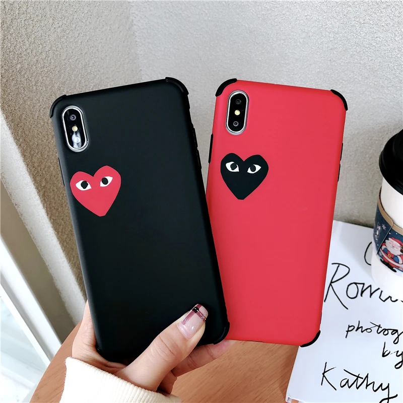 

luxury silicone case soft matte couple shockproof phone cover for iphone X XS MAX XR 10 8 7 6 6S plus cases CDG play Love coque