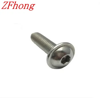 

20pcs m6*8/10/12/16/20/25/30 hex socket washer flange button head screw stainless steel 304