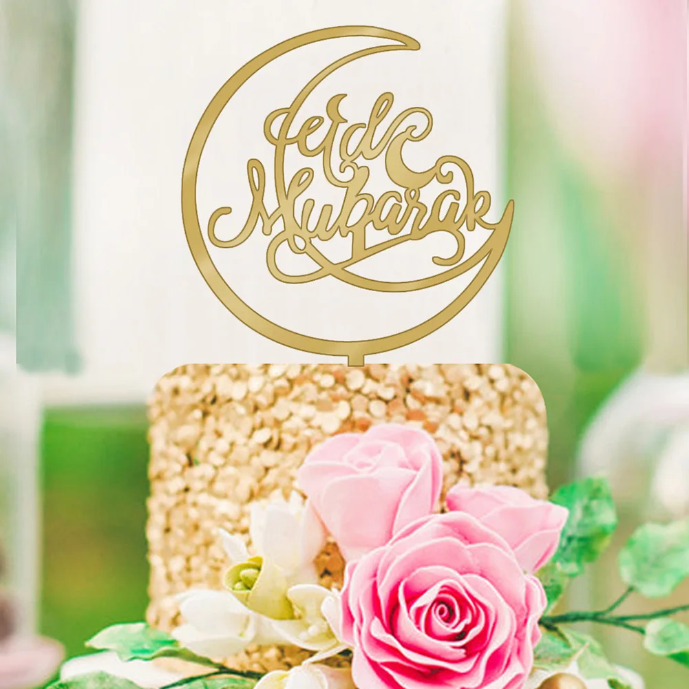 1 шт. Eid Mubarak Рамадан Свадебные акриловые флажки для торта двойная палка для семьи день рождения выпечки украшения принадлежности - Цвет: 4