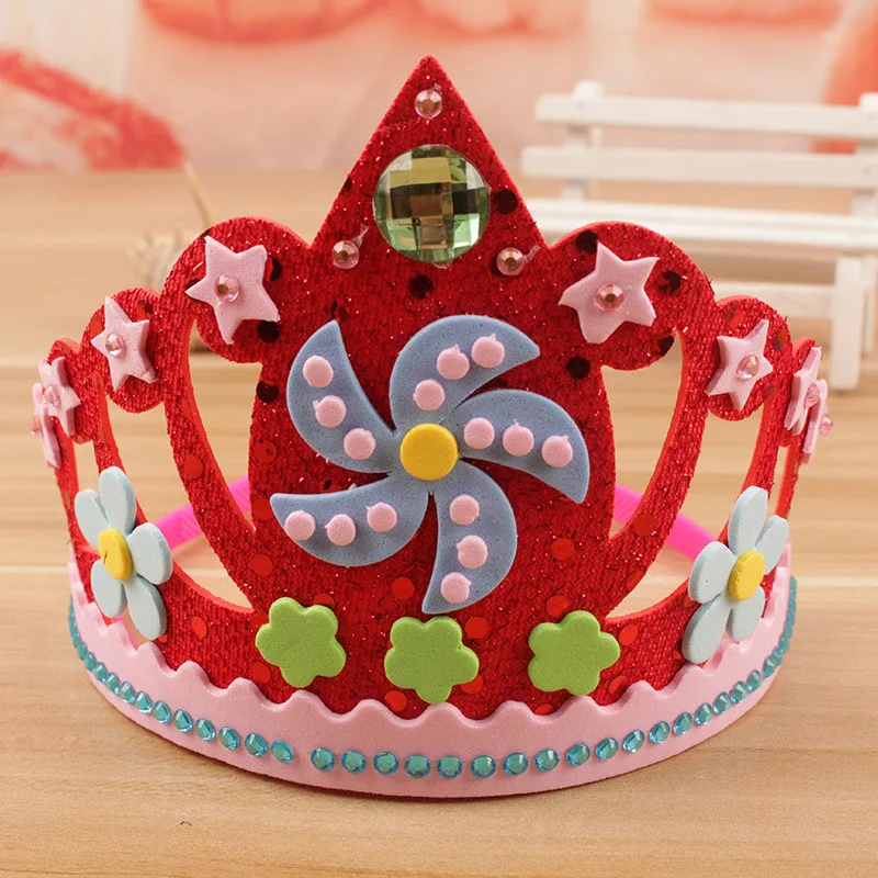 EVA Foam Paper sequins Crown Creative Flowers Stars Patterns Kindergarten Art Children DIY Craft Toys Party DIY Decorations Gift