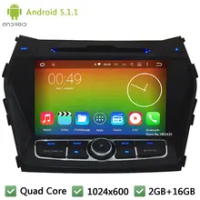 Quad Core 16GB Android 5.1.1 2Din HD 1024*600 WIFI FM RDS Car DVD Player Radio Stereo Screen For Hyundai IX45 Santa FE 2013-2015