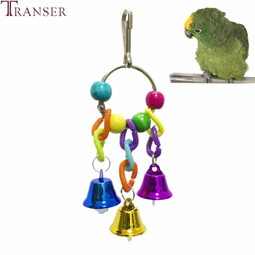 Transer Pet Supply Bird Toys Bell Ring Swing Cage Interactive Pet Birds