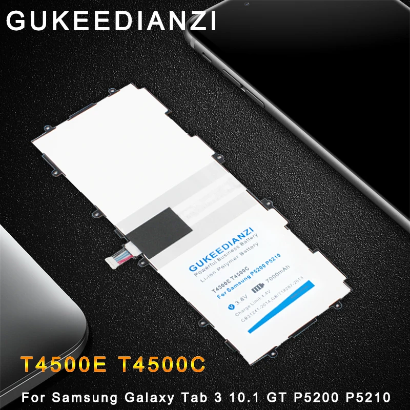 

GUKEEDIANZI T4500E T4500C 7000mAh Replacement Battery For Samsung Galaxy Tab 3 10.1 GT P5200 P5210 P5220 P5213 Bateria