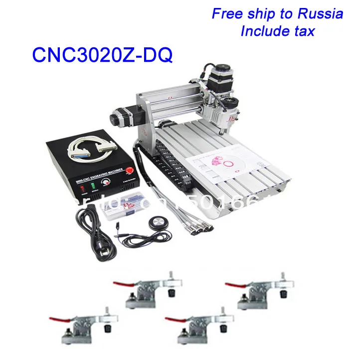 CNC3020Z-DQ Engraver, cnc router With Ball Screw& Tool Auto-checking Instrument clamp holder as gift,Rssia free tax!! free shipping cnc 3040 z dq 4 axis 3d wood engraving machine pcb carving router with ball screw tool auto checking instrument
