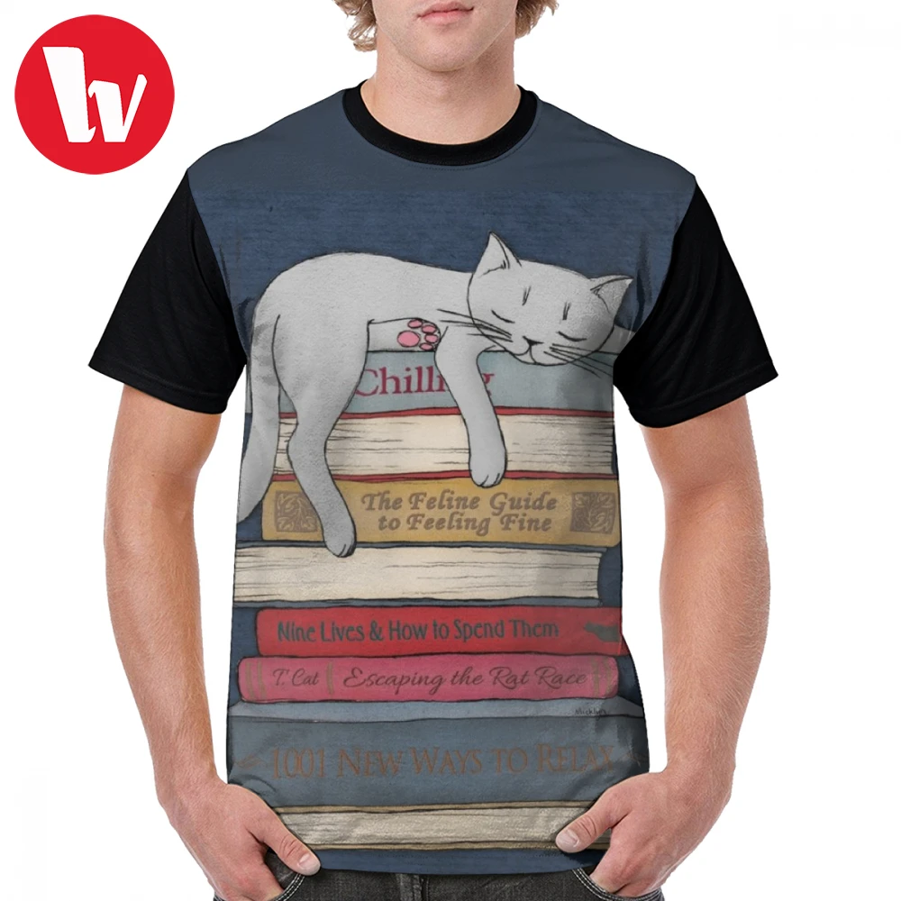 

Humor T Shirt How To Chill Like A Cat T-Shirt Short-Sleeve Mens Graphic Tee Shirt Print Funny Fashion Polyester Oversize Tshirt
