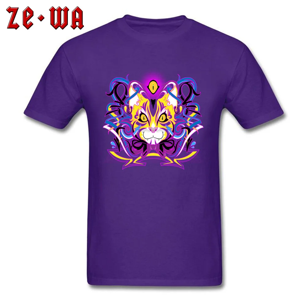 Cult of the Cat ostern Day Pure Cotton Crewneck Tees Short Sleeve Casual T-Shirt Faddish Casual T-Shirt Wholesale Cult of the Cat purple