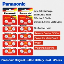 Panasonic 20pcs/2packs 1.5V Button Cell Battery lr44 Lithium Coin Batteries A76 AG13 G13A LR44 LR1154 357A SR44 100% Original