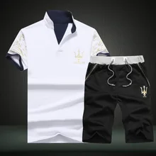 tracksuit set sweatsuits men fashions 100 cotton high quality with embroidery and printing short sleeve polo shirt half pant