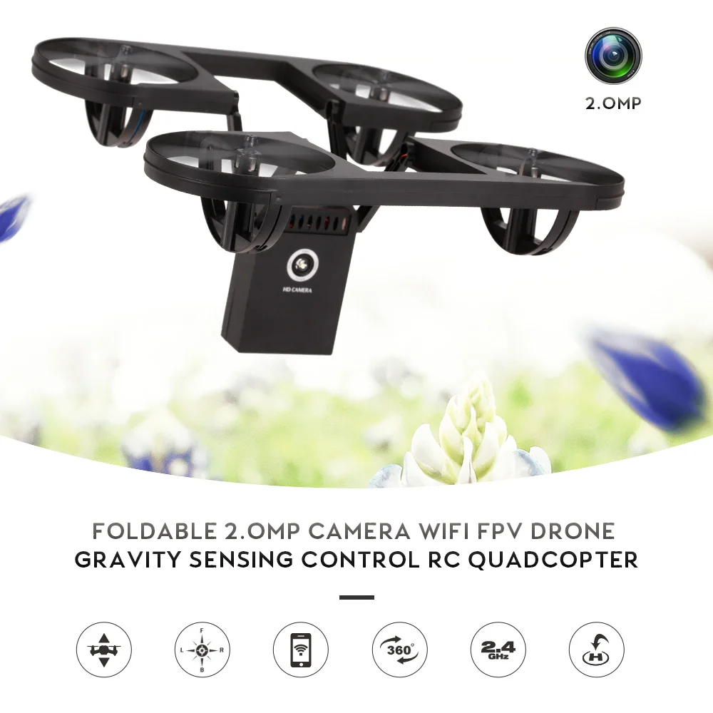 

RC FPV Quadcopter TY6-1 Foldable 2.0MP Camera Wifi FPV Drone Gravity Sensing Control Altitude Hold Headless Mode RC Helicopter