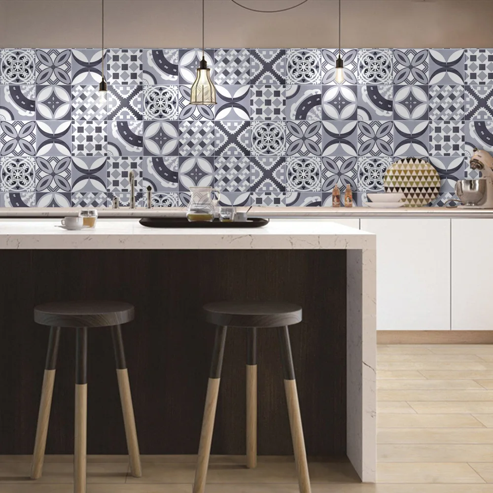 

3D retro creative geometric design, ceramic tile, DIY decoration, waterproof wall stickers, hot stickers.