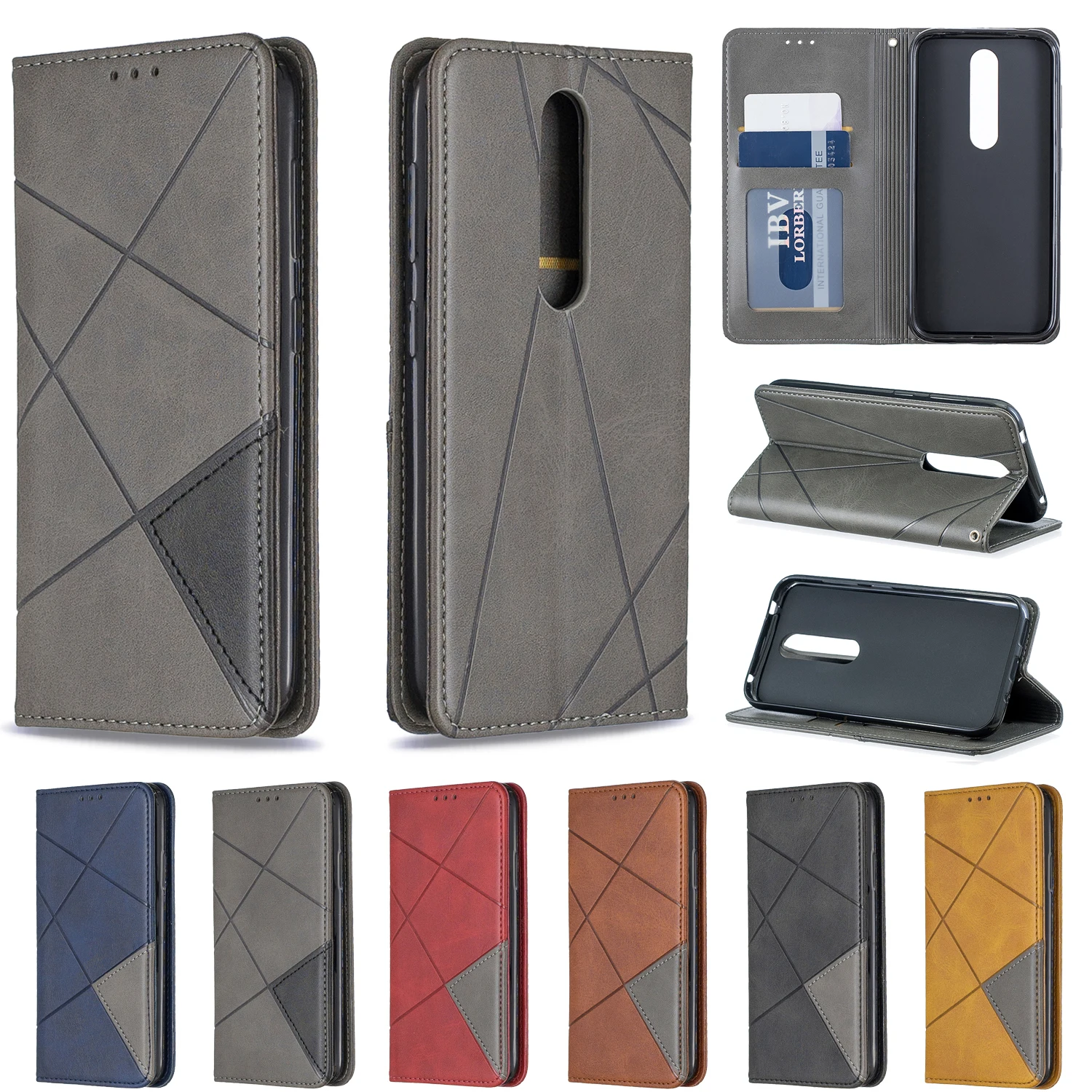 Чехол Etui с откидной крышкой для Nokia 2 3 4 1 Plus кожаный чехол бумажник со встроенным