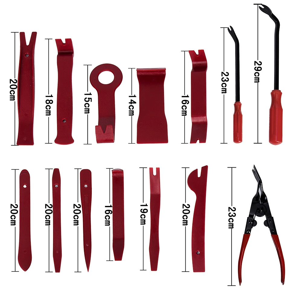 119pcs/Set Trim Removal Tool Set Car Panel Removal Installer Tool Car Clips Push Fasteners Retainer Pins Kit Hand Tool with Bag