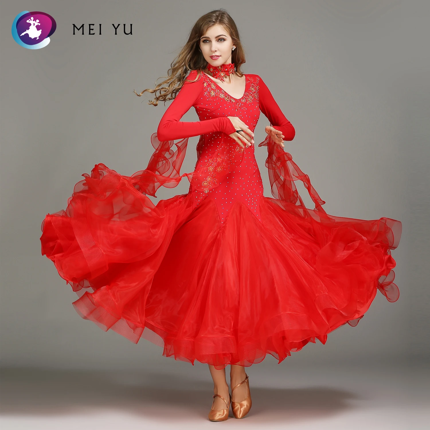 Новинка 2018 костюм для современных танцев MEI YU HB195 женское платье взрослых вальцов