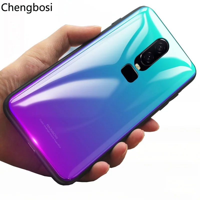 

One Plus Six Mobile Phone Shell HD Rainbow Gradient Cover 1 Plus 6 Protective Sleeve Ultra Thin Painted Abstract Phone Cover