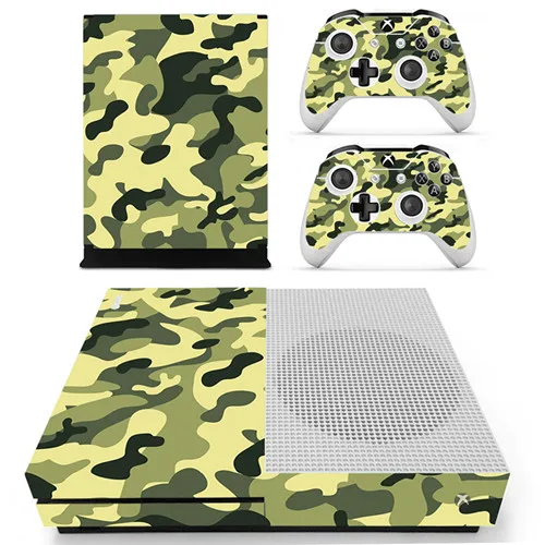 Камуфляжная наклейка для microsoft Xbox One S и 2 контроллера для Xbox One S Skins виниловая наклейка - Цвет: YS-xboxoneS-0050