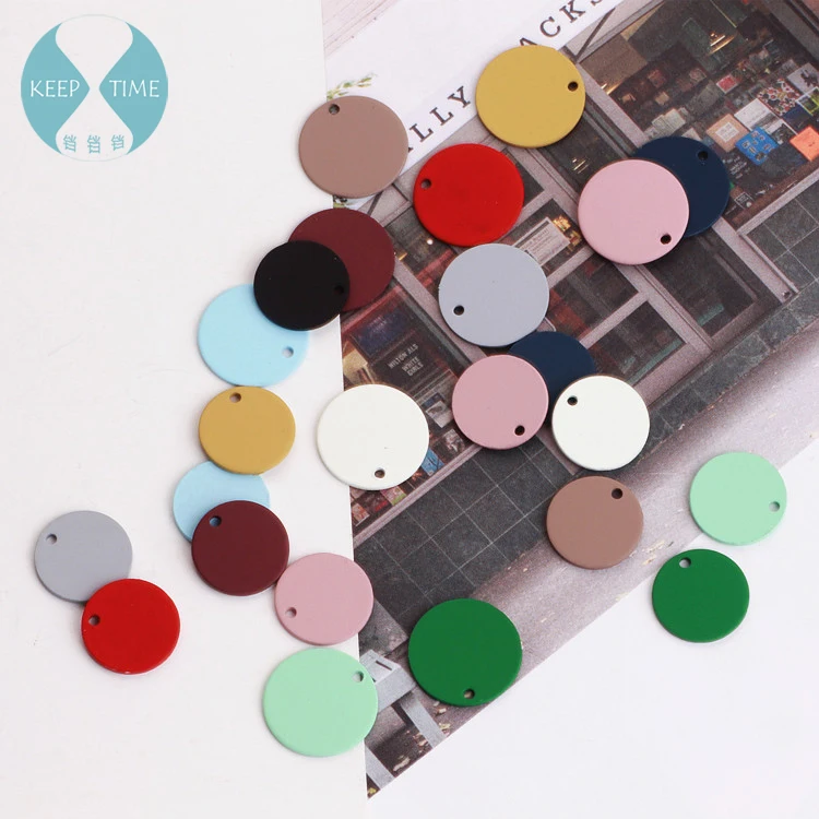 

DIY matte color earrings material charms for diy jewelry making accessories spray rubber paint circular piece pendant ring