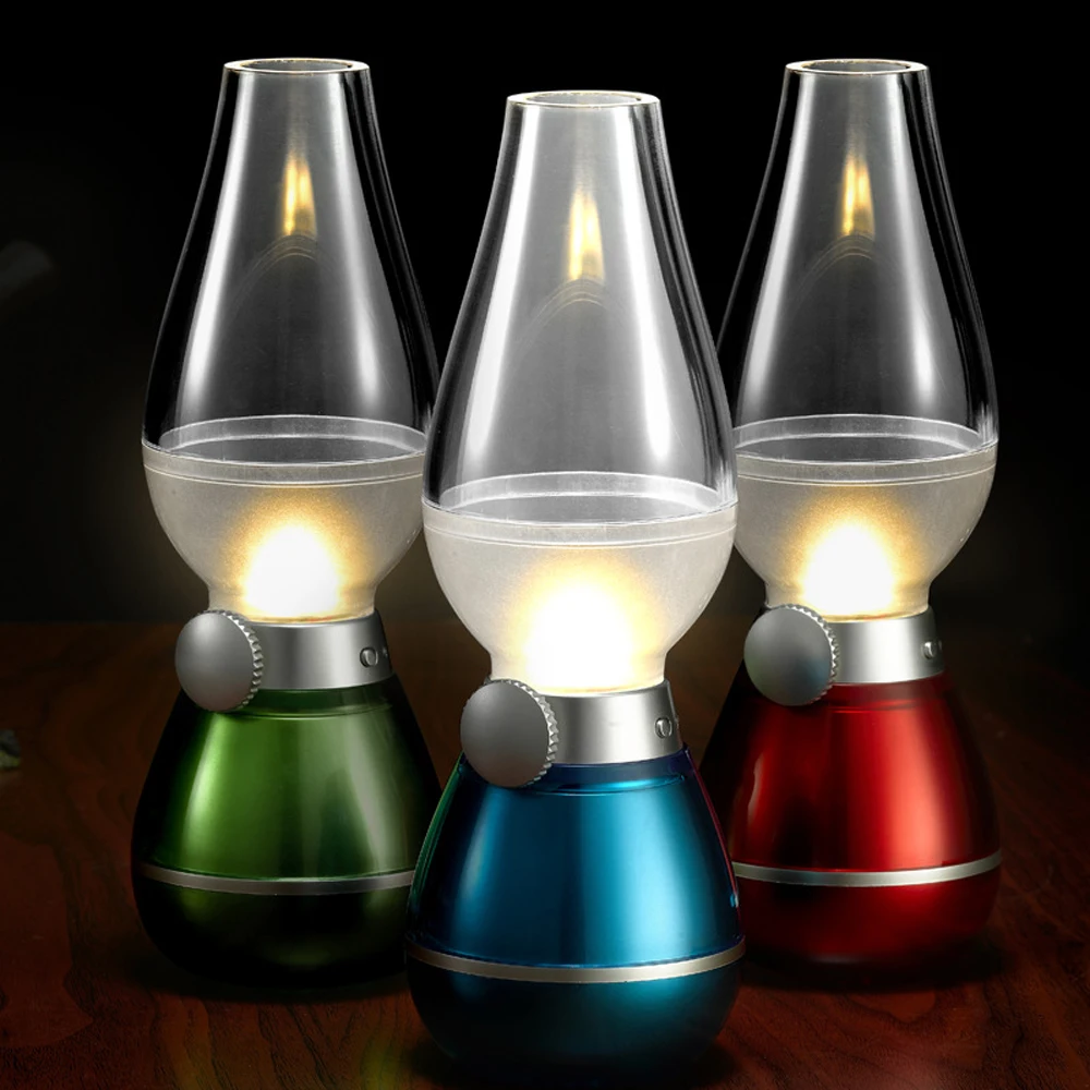 10pcs/lot Retro Classic Blow Light LED USB Rechargeable Blowing Control