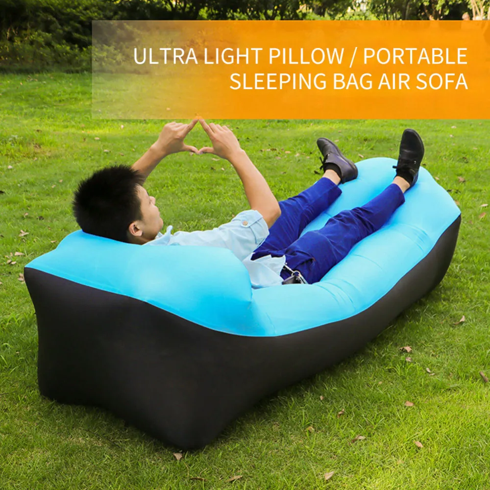 

Hot Sale Fast Inflatable Sofa Bed Lazy Bag Sleeping Bag Portable Inflatable Air Camping Hiking Beach Sofa Bag Lounge Chair