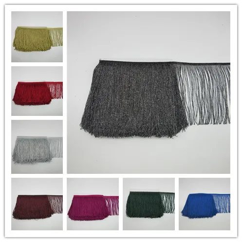 

wholesale 1 yards 15cm Long Fringe Lace Tassel Polyester Lace Trim Ribbon Sew Latin Dress Stage Garment Curtain DIY Accessories
