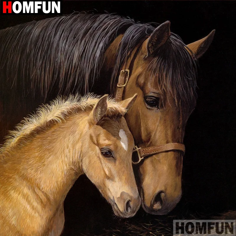 HOMFUN Full Square/Round Drill 5D DIY Diamond Painting &quotAnimal horse&quot 3D Embroidery Cross Stitch Decor Gift A14335 | Дом и сад