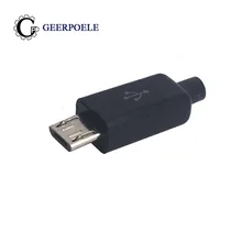 10 шт./партия USB Мужской 5 Pin DIY Micro USB разъем пластиковый корпус Джек хвост Sockect штепсельные клеммы