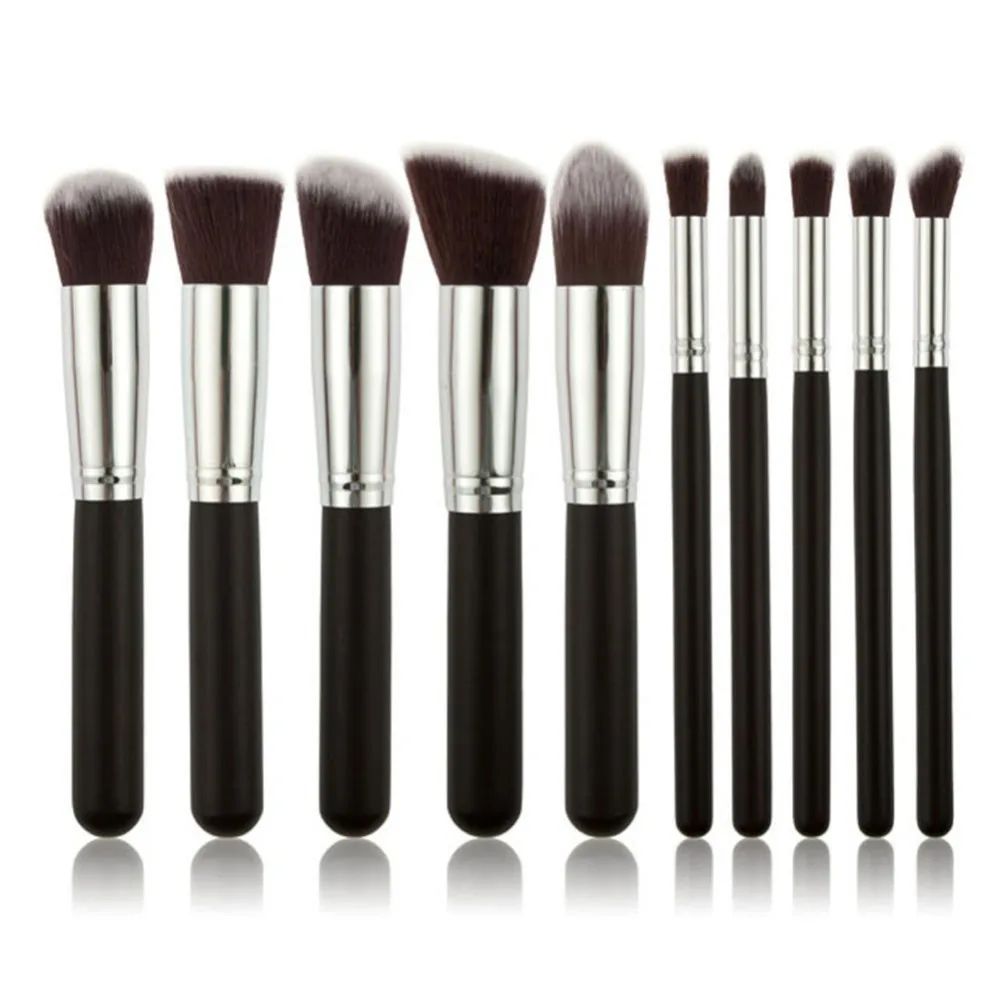 

ELECOOL 10PCS Makeup Brushes Set Cosmetic Foundation Kabuki Brush Liquid Beauty MakeUp Brushes Tools Kit + Gift 6 Colors