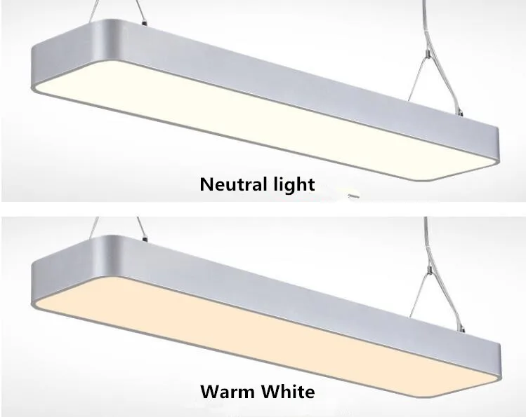 Rectangle Led Pendant Light Aluminum Hanging Lighting Fixture Suspended