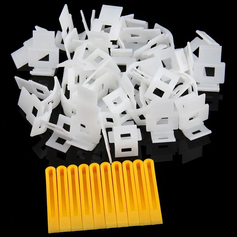 200 pcs Tile Leveling Spacer System Construction Tool Wedges Tiling Flooring Set 200 pcs Tile Leveling Spacer System Construction Tool Wedges Tiling Flooring Set
