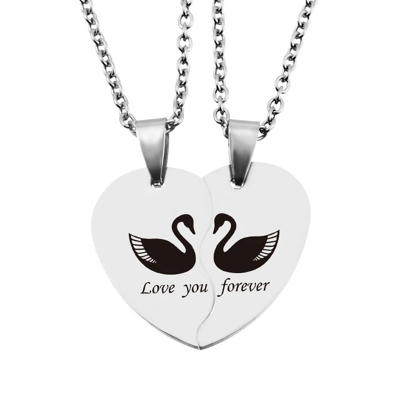 Aliexpress.com : Buy LASPERAL 2PCs Half Heart Pendant Necklaces Carved