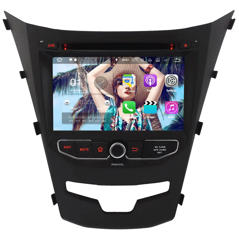 

2GB RAM 7'' Quad Core Android 7.1.2 4G Wifi Audio SWC DAB+ Car DVD Player Radio Stereo For SsangYong Korando 2013 2014 2015 2016