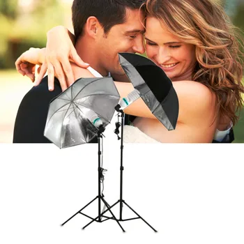 

1Pcs 83cm 33" Photo Studio Flash Light Grained Black Silver Umbrella Reflective Reflector Wholesale