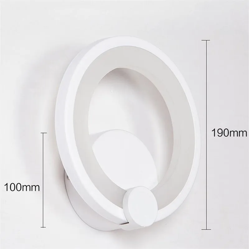 Conduziu a Lâmpada de Parede Luz da Parede Interior Arandelas Alumínio Moderno Branco Anel Loft Cabeceira Luminaria Banheiro Espelho Luz Ac85-265v 12 w 5 12 w conduziu a lâmpada de parede