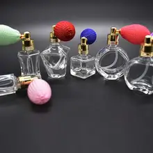 1 Uds de cristal de botella de Perfume de vidrio con bolsa de aire atomizador en spray bomba de Vintage botellas recargables herramienta de maquillaje 2018