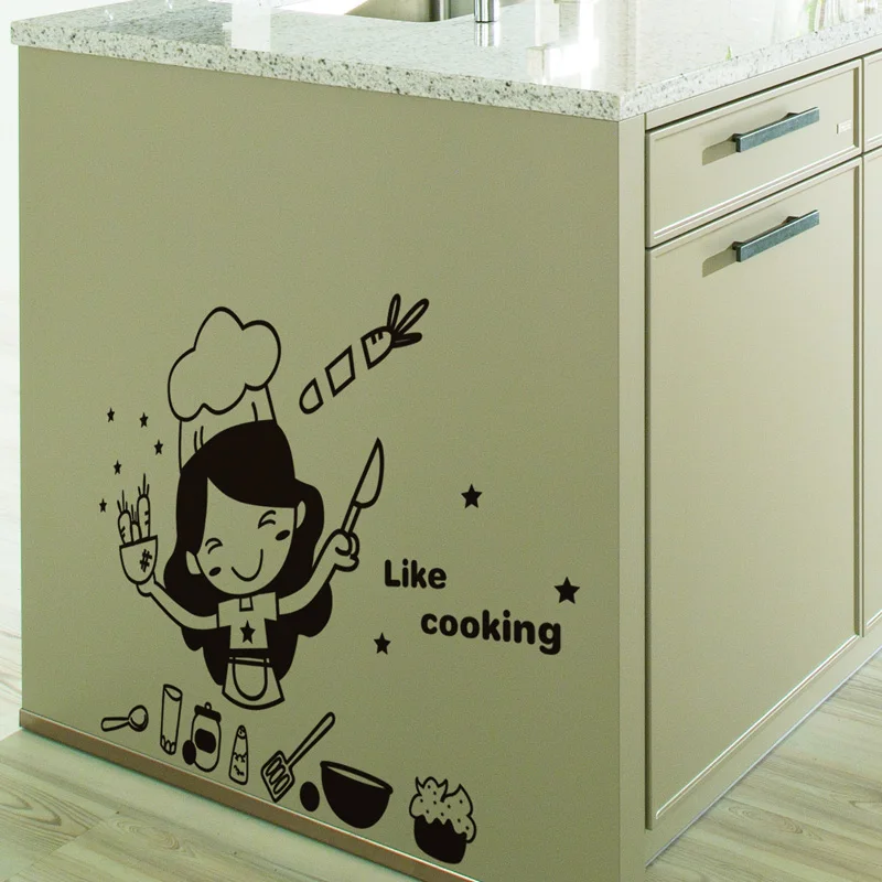 Cartoon Like cooking kitchen Wall Sticker Kitchen restaurant decoration Mural Art Decals home decor stickers wallpaper