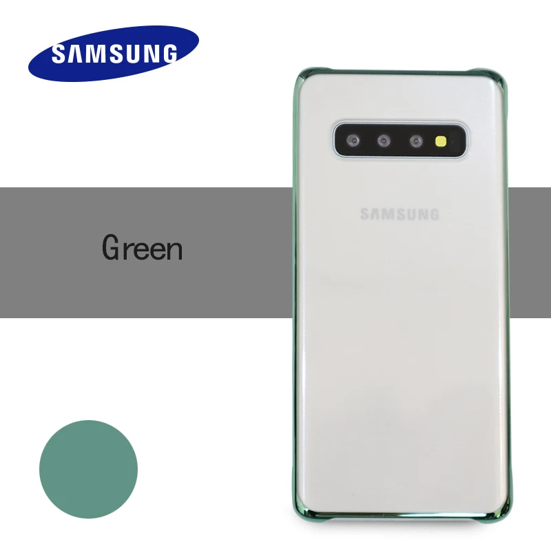 samsung S10 чехол Прозрачный чехол для Galaxy s10 S10 плюс S10+ S10E Crystal Clear покрытие жесткий защитный чехол для ПК Капа - Цвет: green