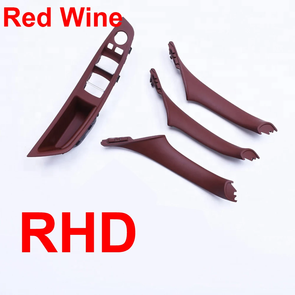 

4PCS Right Hand Drive RHD For BMW 5 series F10 F11 520 525 Red Wine Car Interior Door Handle Inner Panel Pull Trim Cover Armrest