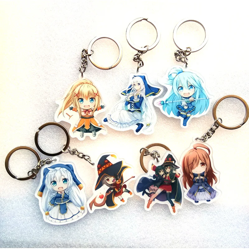 7PCS/SET Anime Keychain kono subarashii sekai ni shukufuku wo KonoSuba