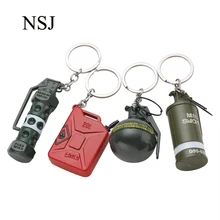 

PUBG Key Holder Chain Playerunknown's Battlegrounds Keychain Stun Grenades Gun Key Ring Accessories Gift NSJ-016